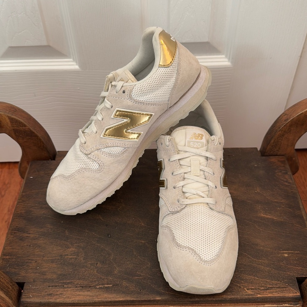 New Balance 520 Sneakers Gold and Cream